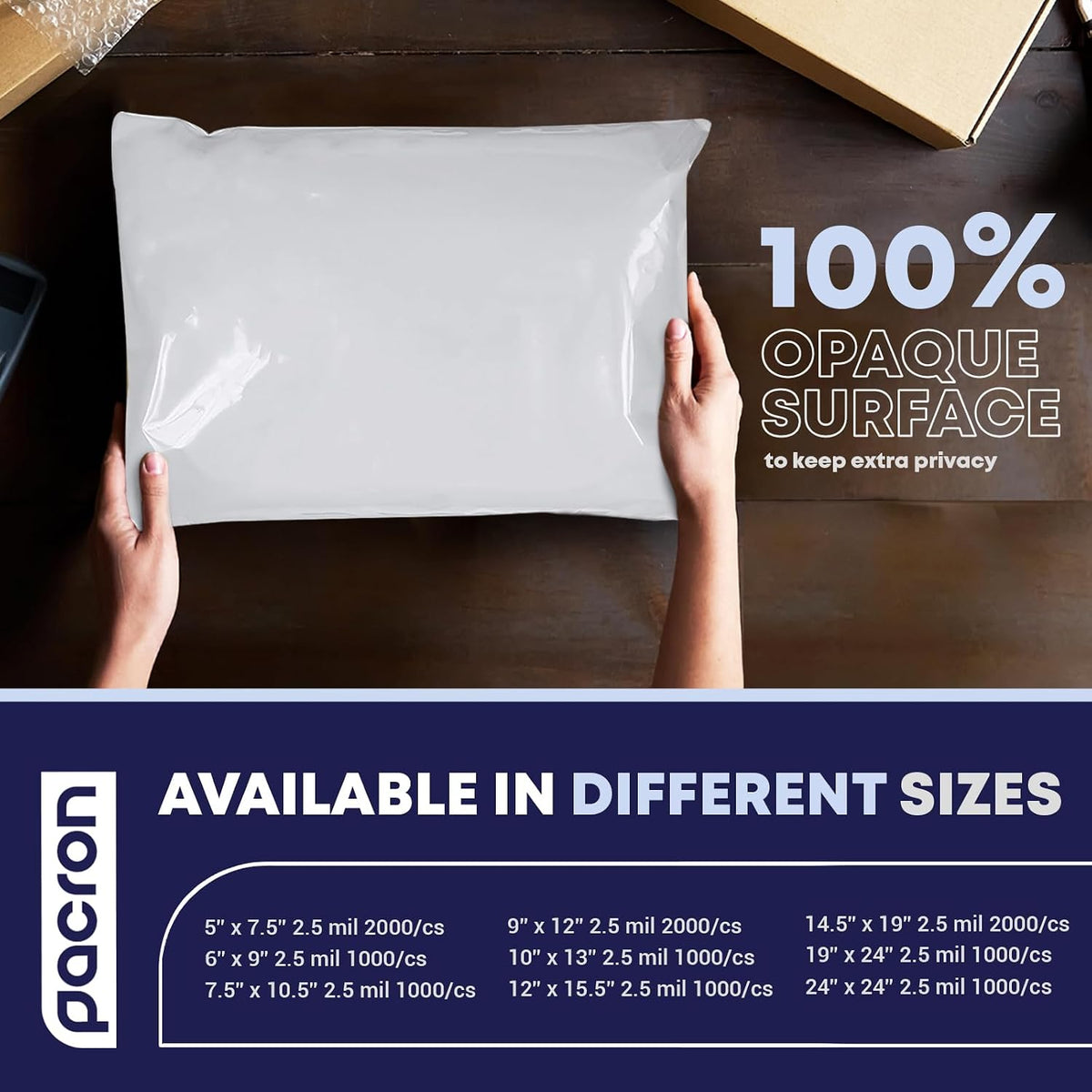 Poly Mailers 7.5x10.5, 200-Pack Waterproof Self-Seal Tear-Resistant