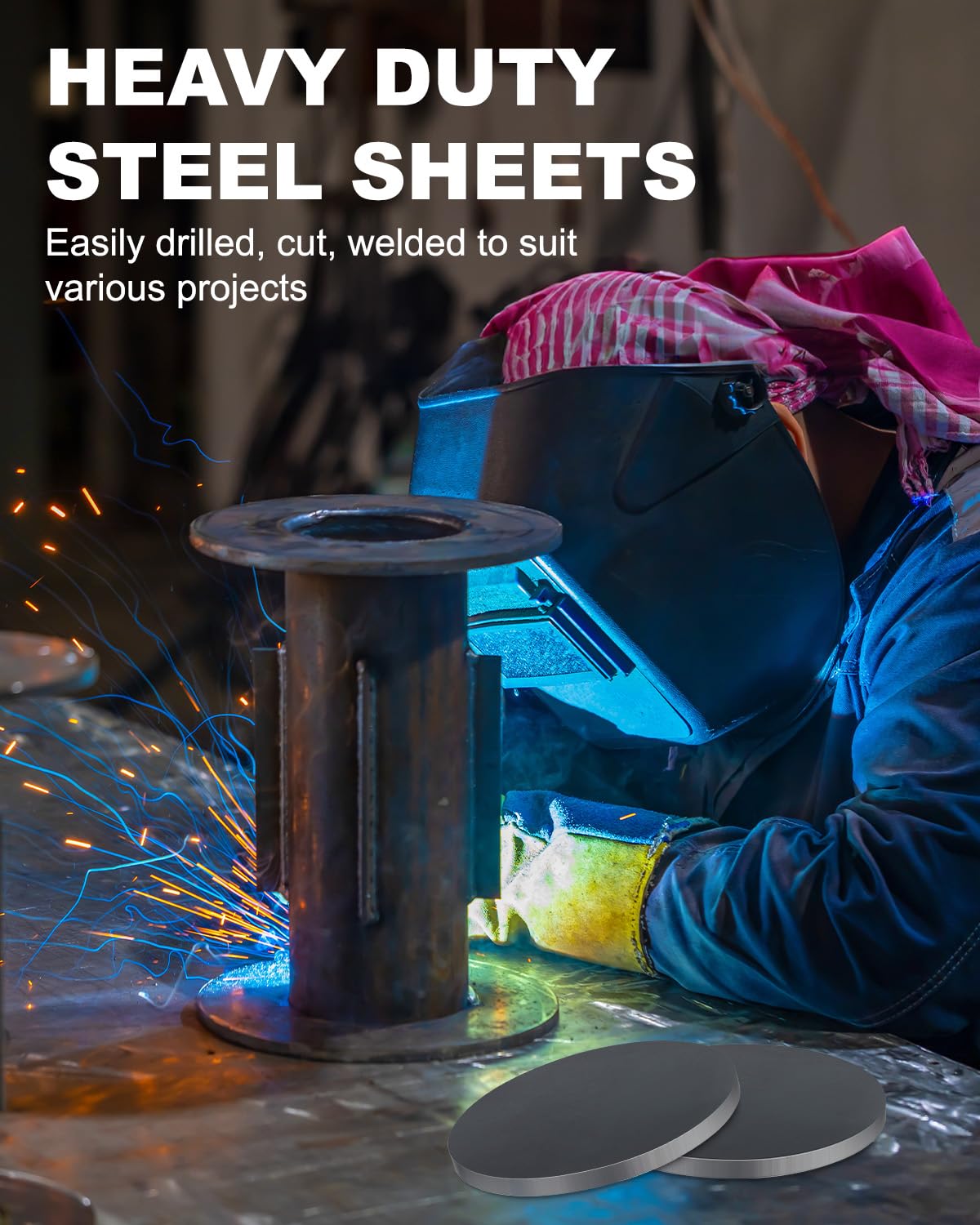 Hot Rolled Steel Plate 1/4" x 12" Diameter Circle Weldable A36 Steel Sheet | WENHUALI Round Smooth, Burr-free Edges