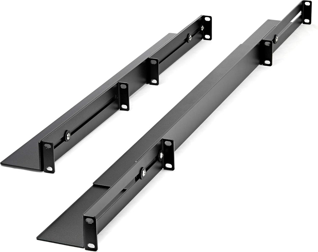 StarTech 1U 4-Post Rack Rails, 19in, 24-36in, 200lb/90kg, Cold-Rolled Steel, Black