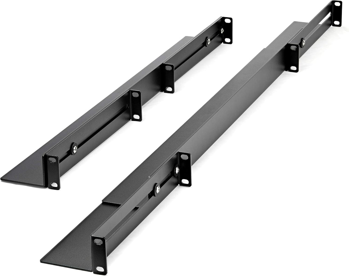 StarTech 1U 4-Post Rack Rails, 19in, 24-36in, 200lb/90kg, Cold-Rolled Steel, Black