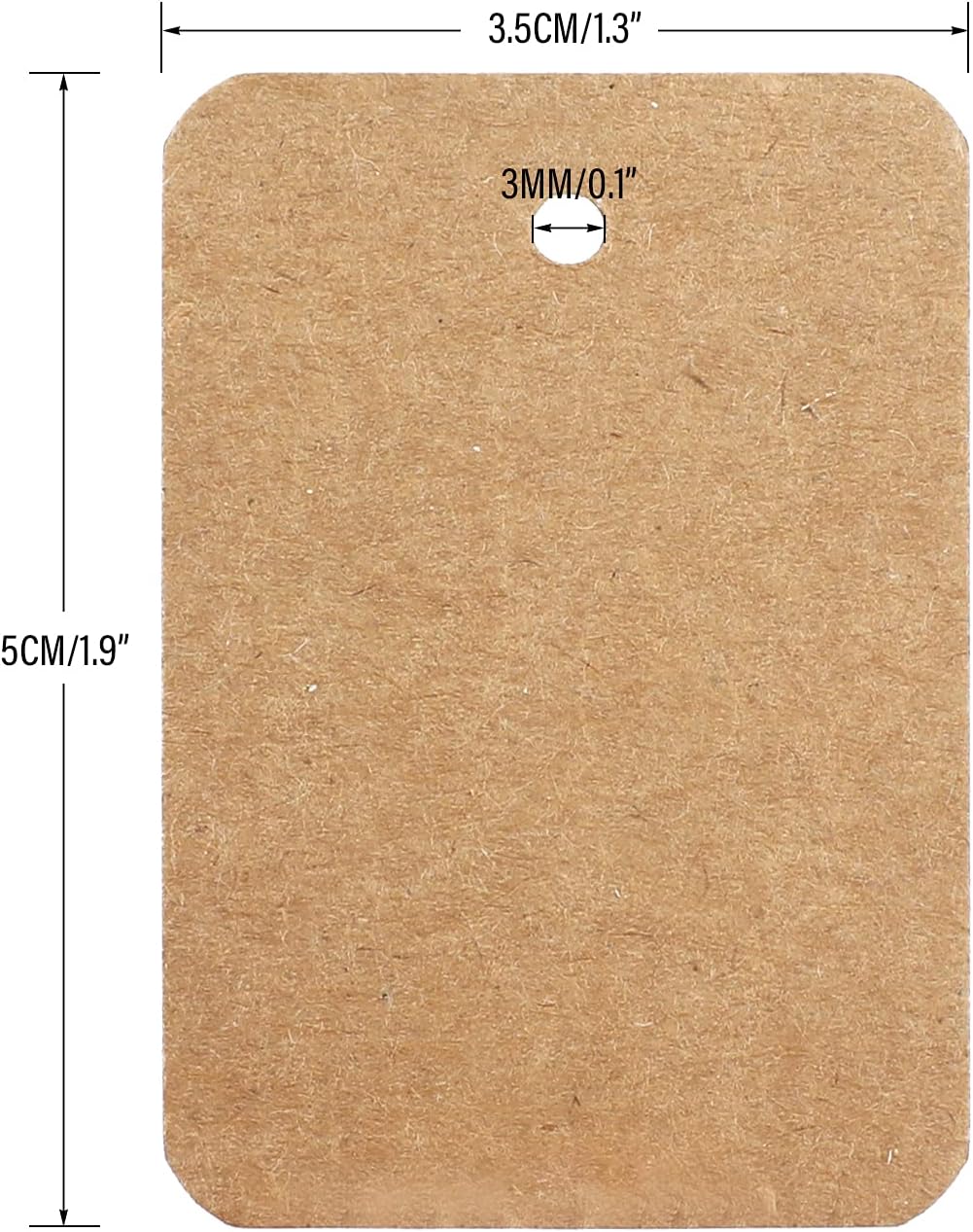 1000 PCS Price Tags, 1.9X 1.3 in Kraft Paper Labels, Unstrung