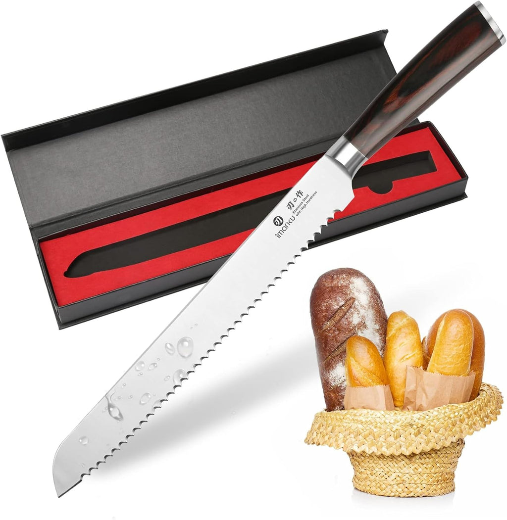 Bread Knife,10 In German Professional Homemade Bread Slicing Knife