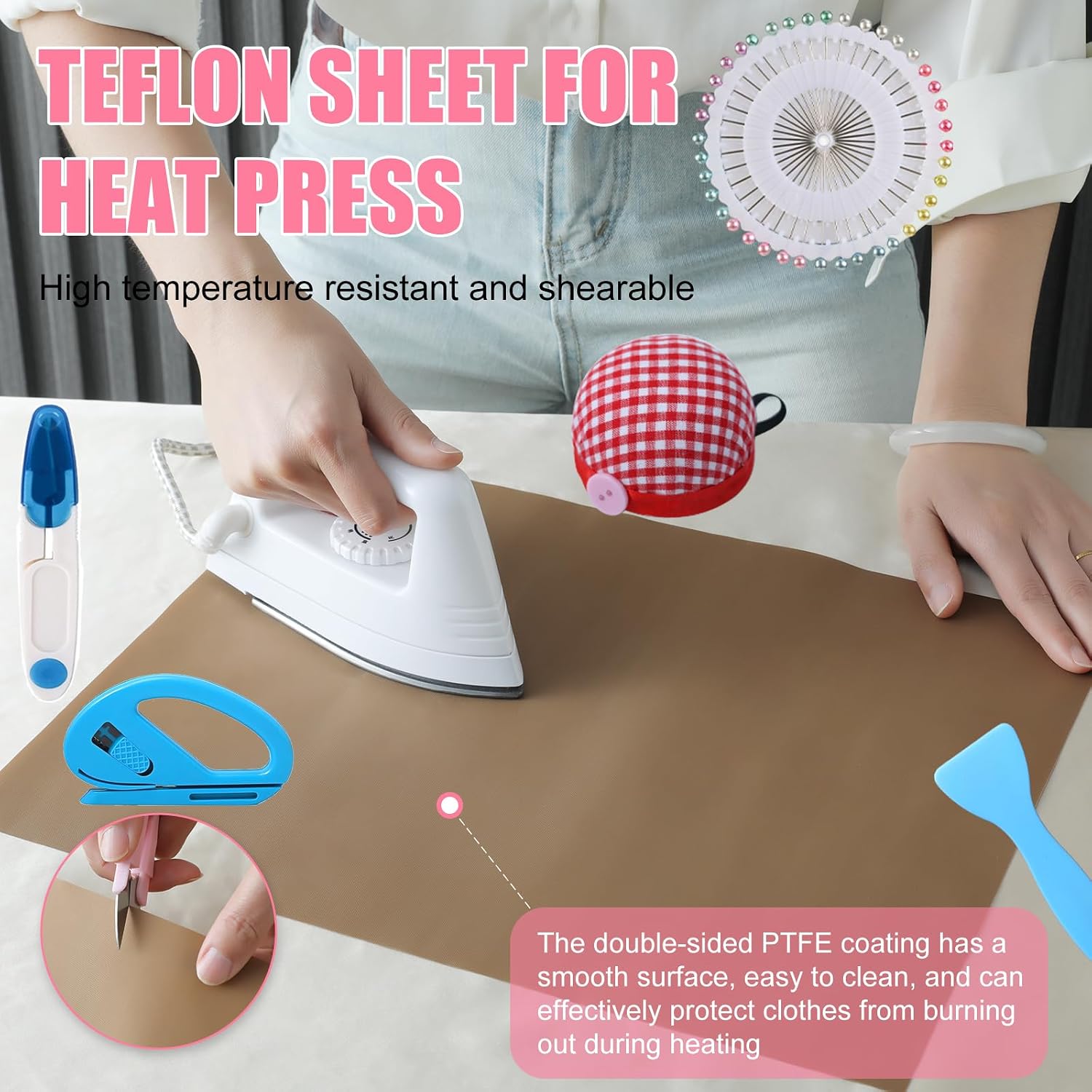 Sublimation Shirts Tool Kits With 8 T Shirt rulers, 3Pack Teflon Sheet for Heat Press 12*16in, Heat Resistant Gloves
