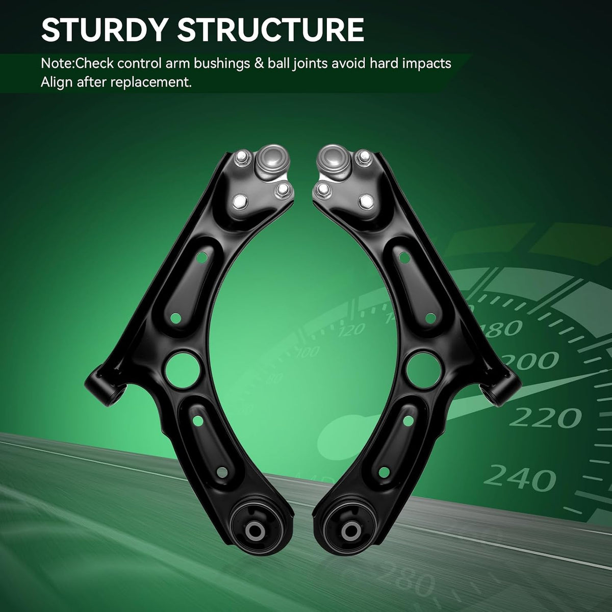AUQDD 2Pc Suspension Front Lower Control Arm and Ball Joint Assembly Fit For 2017-2020 Hy-undai Elantra, 18-23 Kona /19-24 K-ia Forte Forte5 (Replace # K623782 K623783 54500F2000 54501F2000)