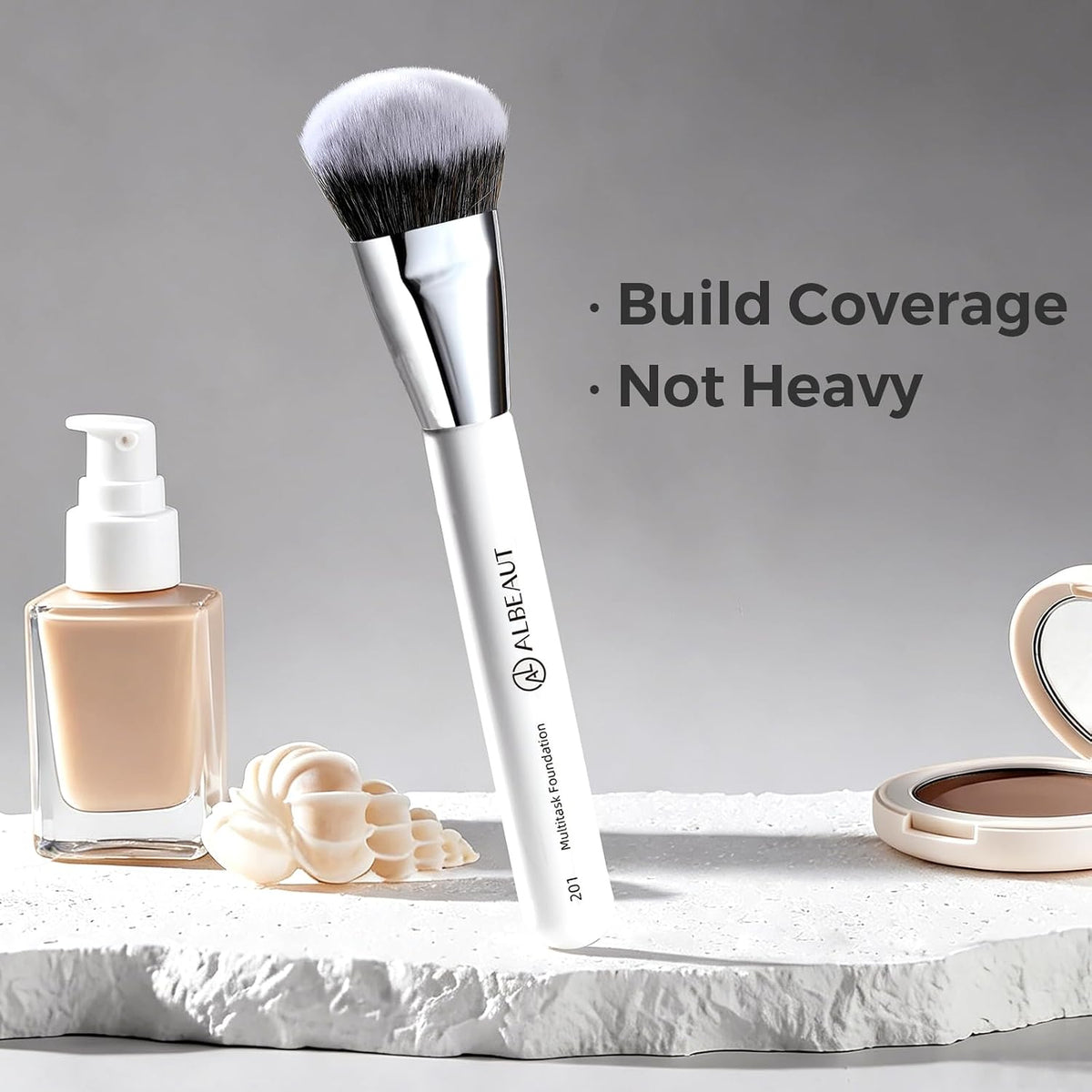 201 Angled Foundation Brush for Flawless Makeup Application Professional Liquid, Cream Powder Foundation Brush with