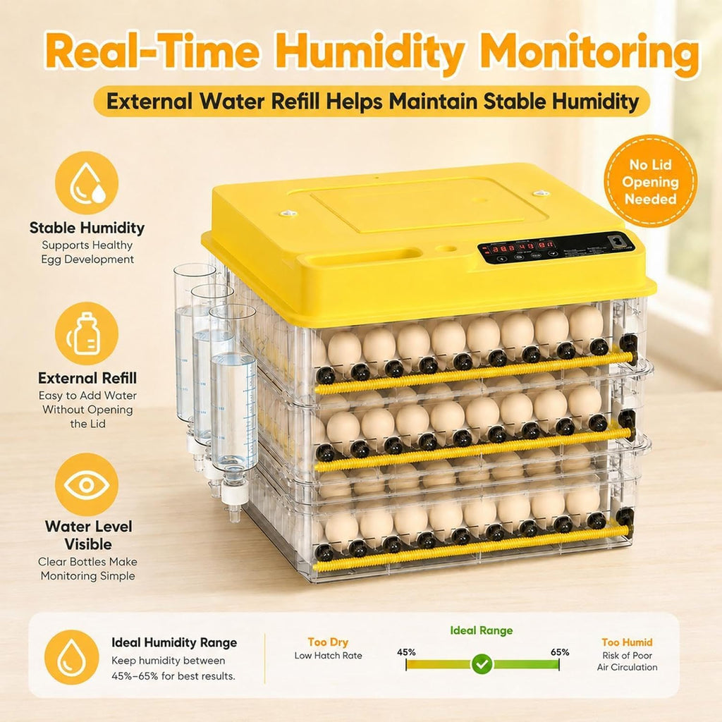 216 Egg Incubator for Hatching Eggs with Auto Turner, Temp Control, Candler