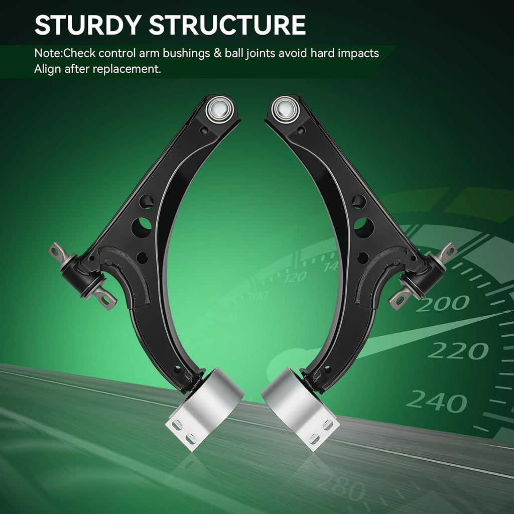 AUQDD 2Pc Suspension Front Lower Control Arm and Ball Joint Assembly Fit For 2016 2017 2018 2019 Chevy Cruze, 16-19 Volt (OE# K623586 K623587 527-373 527-374 39001025 39001026 13466362 13466363)