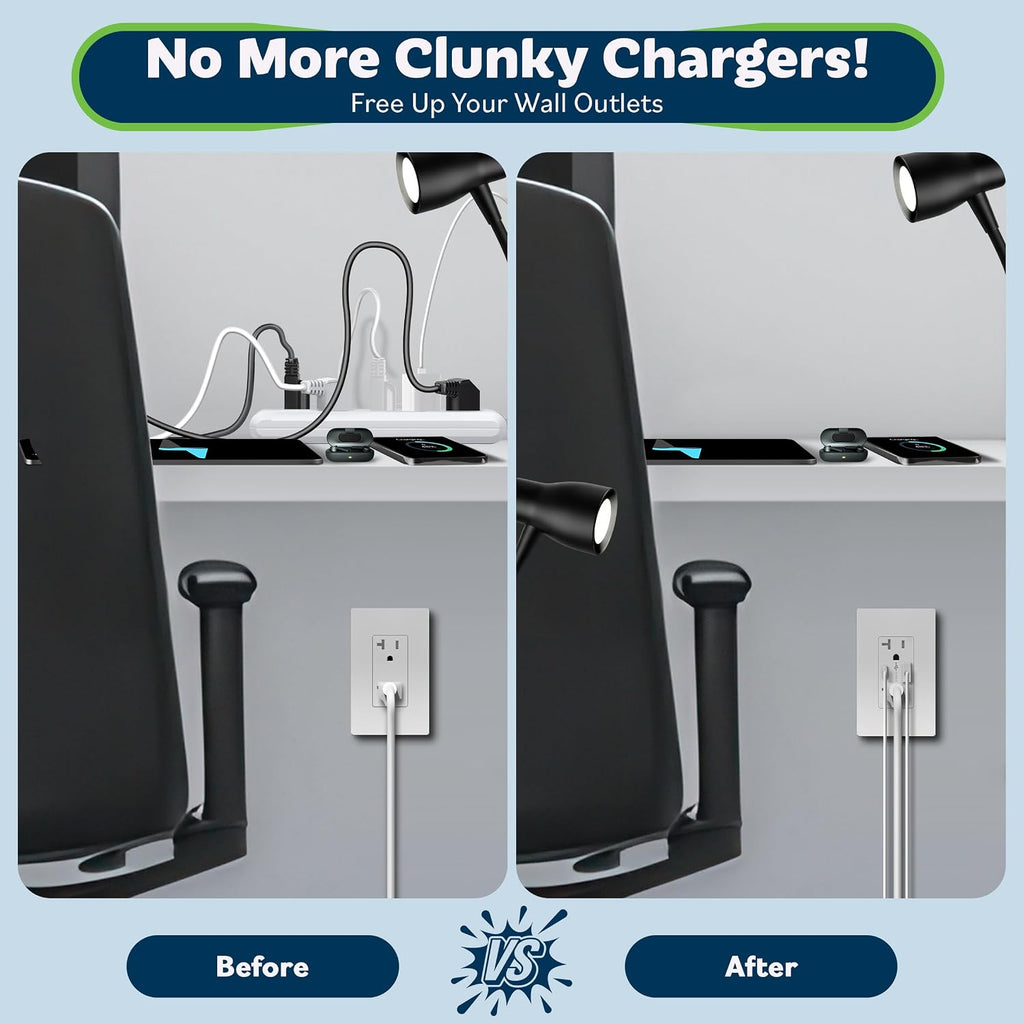 TOPGREENER USB Wall Outlet, 4.2A USB Receptacle with Type A&C Ports, 6 Pack
