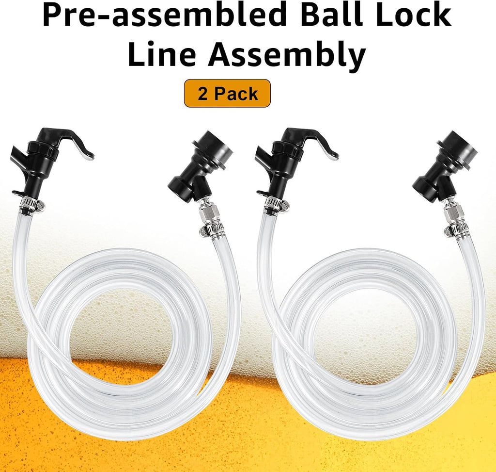 5ft-Hilangsan Ball Lock Picnic Tap Faucet Ball Lock Beer Line Assembly Beer Line Liquid Ball Lock Disconnect for