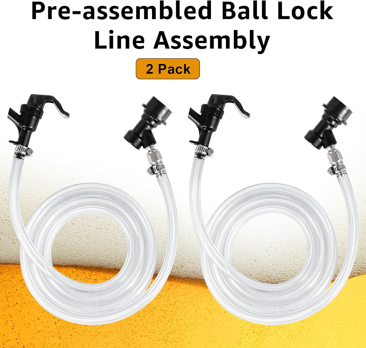 5ft-Hilangsan Ball Lock Picnic Tap Faucet Ball Lock Beer Line Assembly Beer Line Liquid Ball Lock Disconnect for