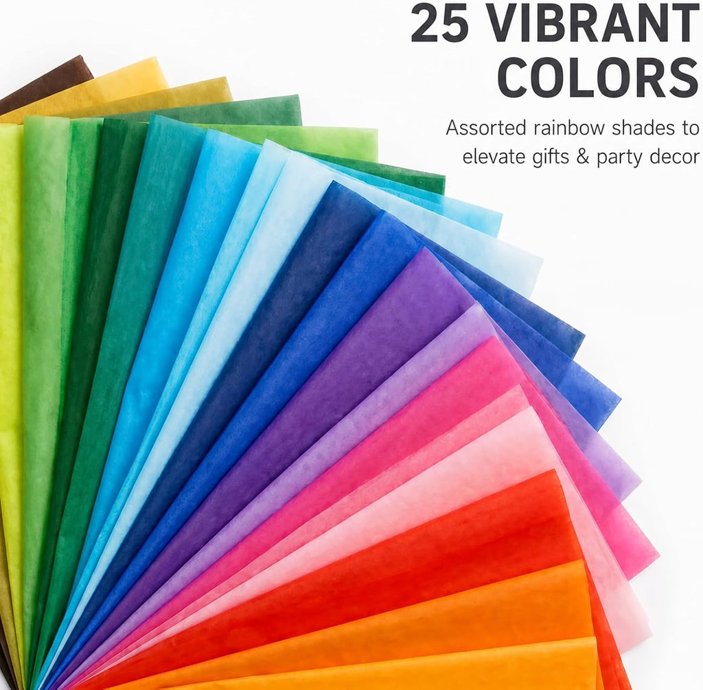 200 Sheets Multi-Colored Tissue Paper，14x20 Inch Tissue Paper