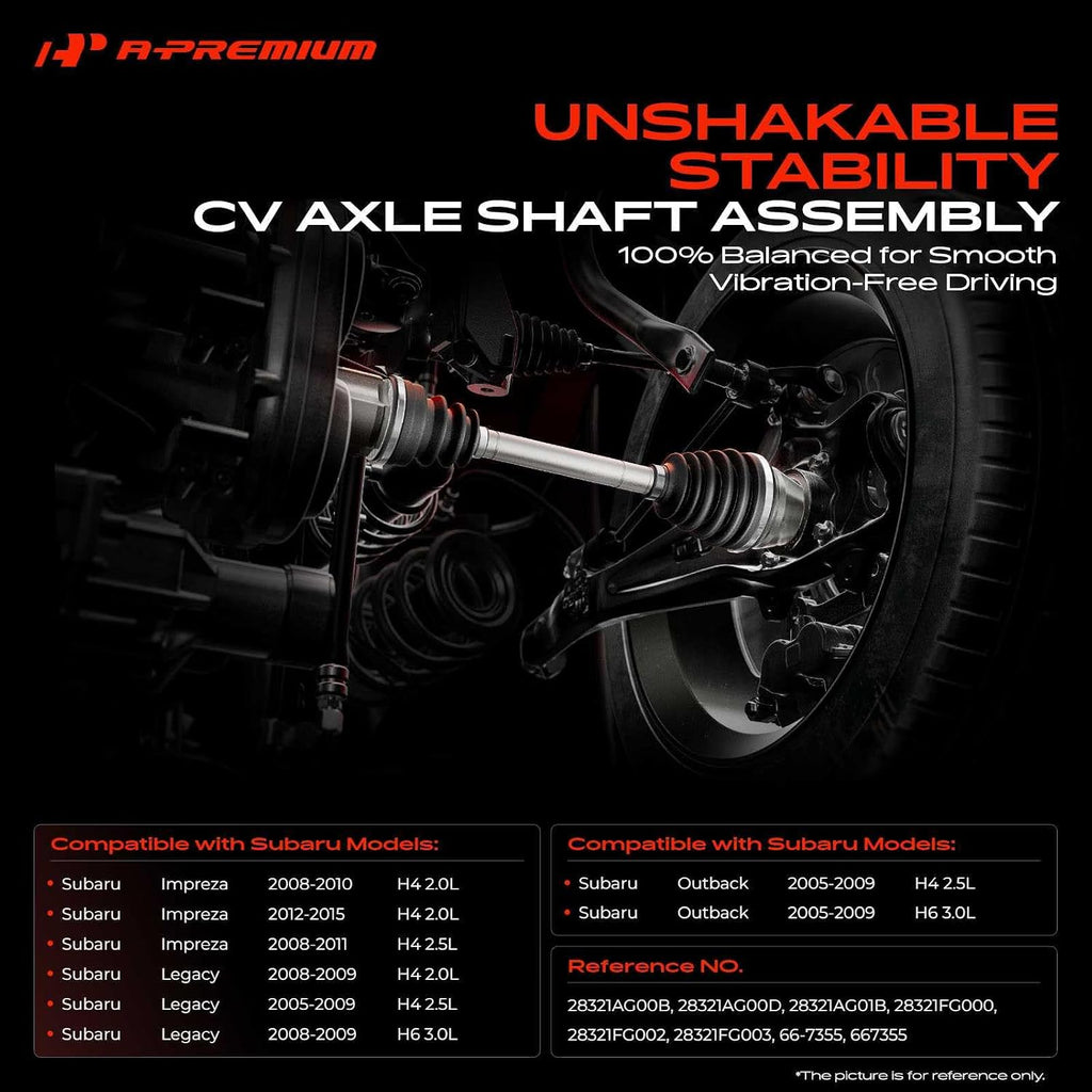 A-Premium Set of 2 Front CV Axle Shaft Assembly