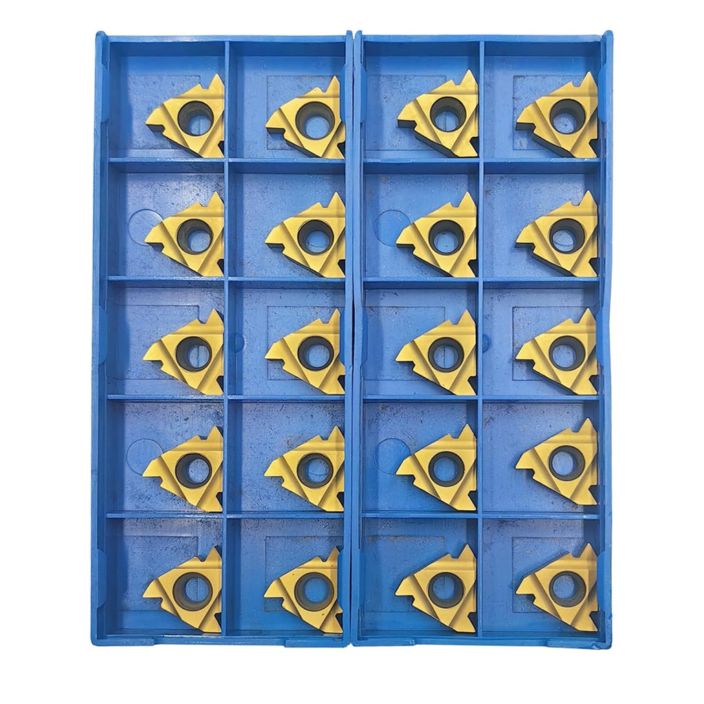 16ER AG60/16IR AG60 CNC Lathe Indexable Threading Carbide Cutting Insert，Internal External Threading Inserts for Netal Lathe Tools (20pcs 16IR AG60)