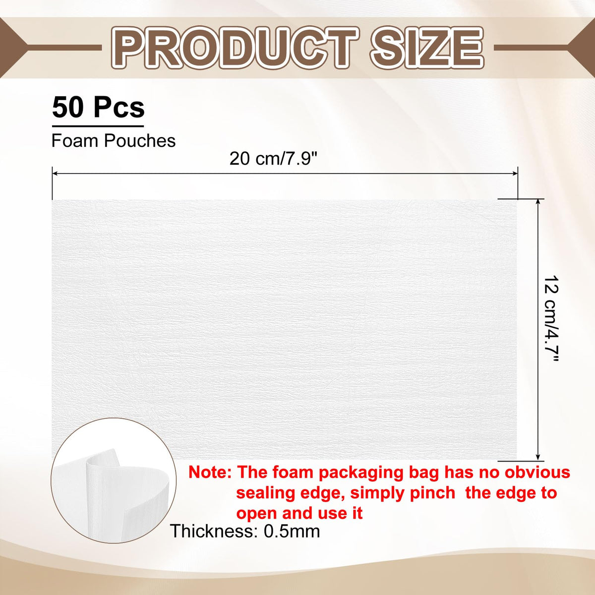50 Pcs Cushion Foam Pouches, 8" x 5" Cushioning Packing Supplies Cushioning Foam Padding Sheets for Moving and