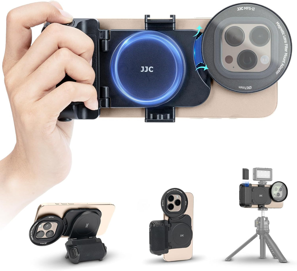 67mm Magnetic Phone Lens Filter Mount with Phone Camera Snap Grip Kit for iPhone 16 15 14 Pro Max Plus, Filter