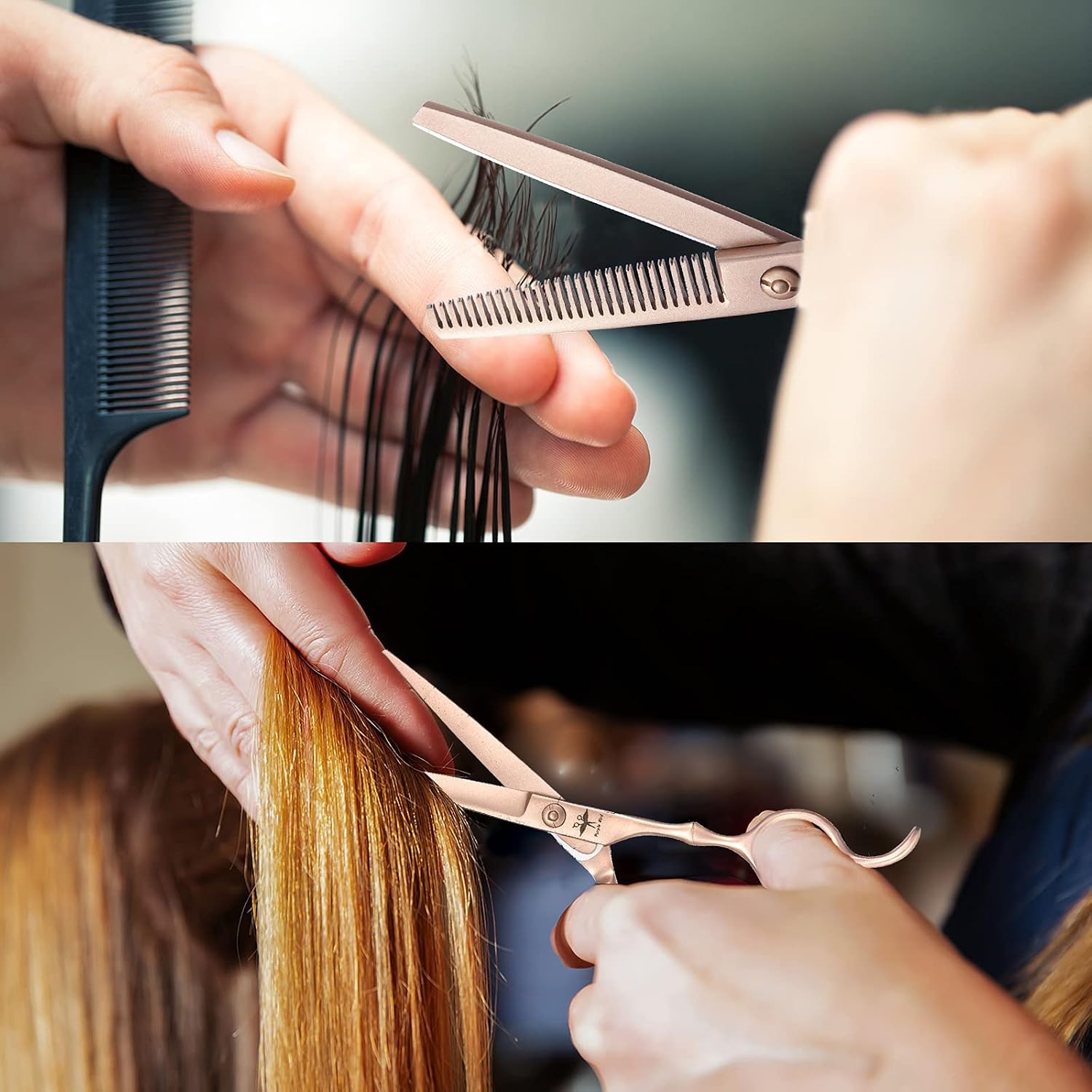 Hair Cutting Scissors Thinning Shear Set Professional Barber 6 inch Texturizing Blending Shear Razor Edge Haircut