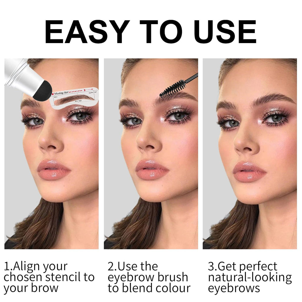 Eyebrow Stencils, Eye Brow Stencil Kits Waterproof Eyebrow Stamp Perfect Eyebrows, Smudge-proof Brow Stamp Eyebrow