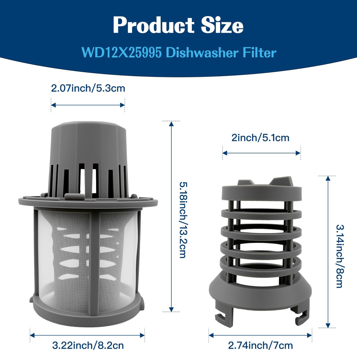 Dishwasher Fine Filter and Basket for GE GDF511PGM4WW