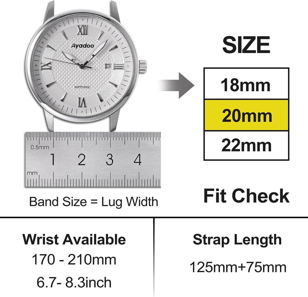 22mm Top Grain Leather Watch Band, Dark Brown Crazy Horse Leather Replacement Watch Strap with Gold Buckle, Quick