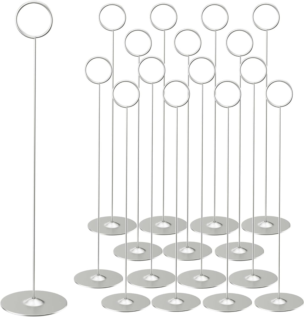 16PK Place Card Holders 12 Inch Table Number Holders Table Card Holders Steel Card Holders for