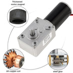 12V DC Worm Gear Motor with Mounting Bracket 80RPM Self Locking High Torque