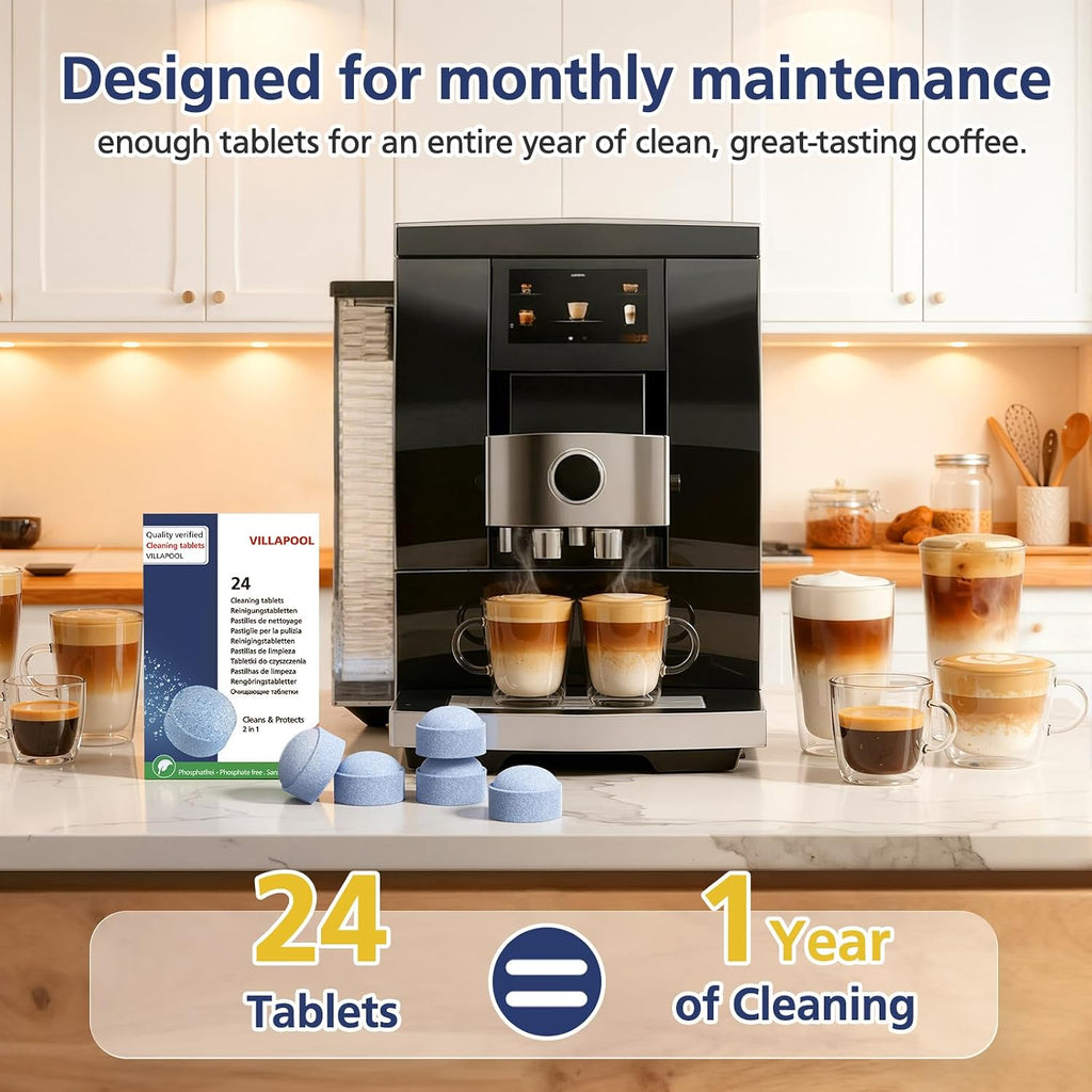 64308 Cleaning Tablet for Jura, 24 Tablets Coffee Machine Cleaning Tablet