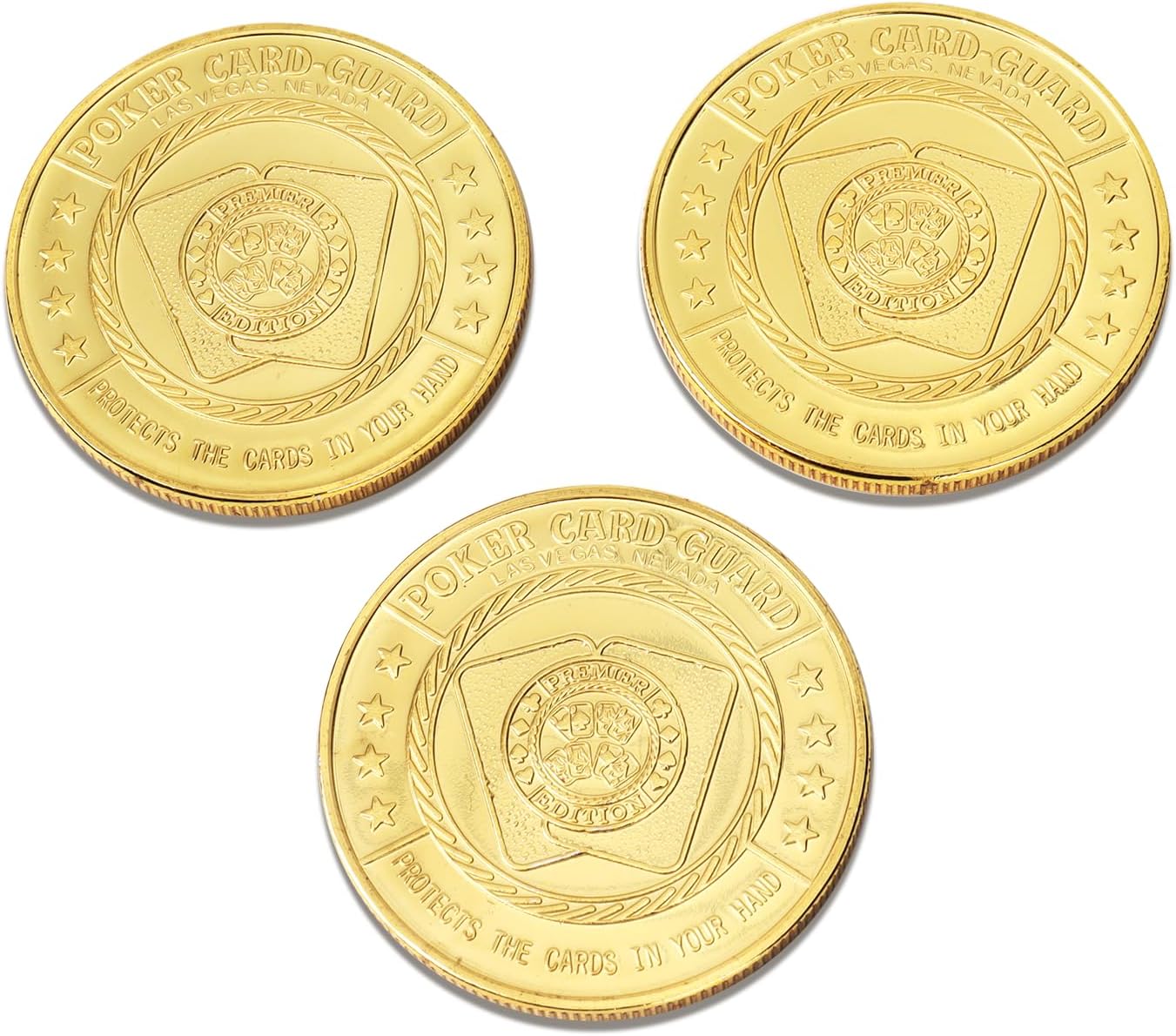 GSE Set of 3 Metal Casino Buttons - Small Blind, Big Blind, Dealer Button | Professional Texas Hold‘em Poker Button