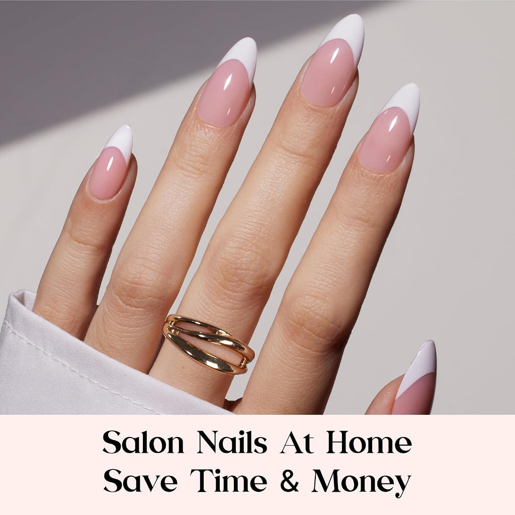 Beetles French Tips Press On Nails- 210 Pcs Medium Almond Nails
