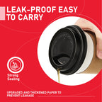 12 oz Paper Coffee Cups with Lids, Sleeves and Sticks 100 Pack