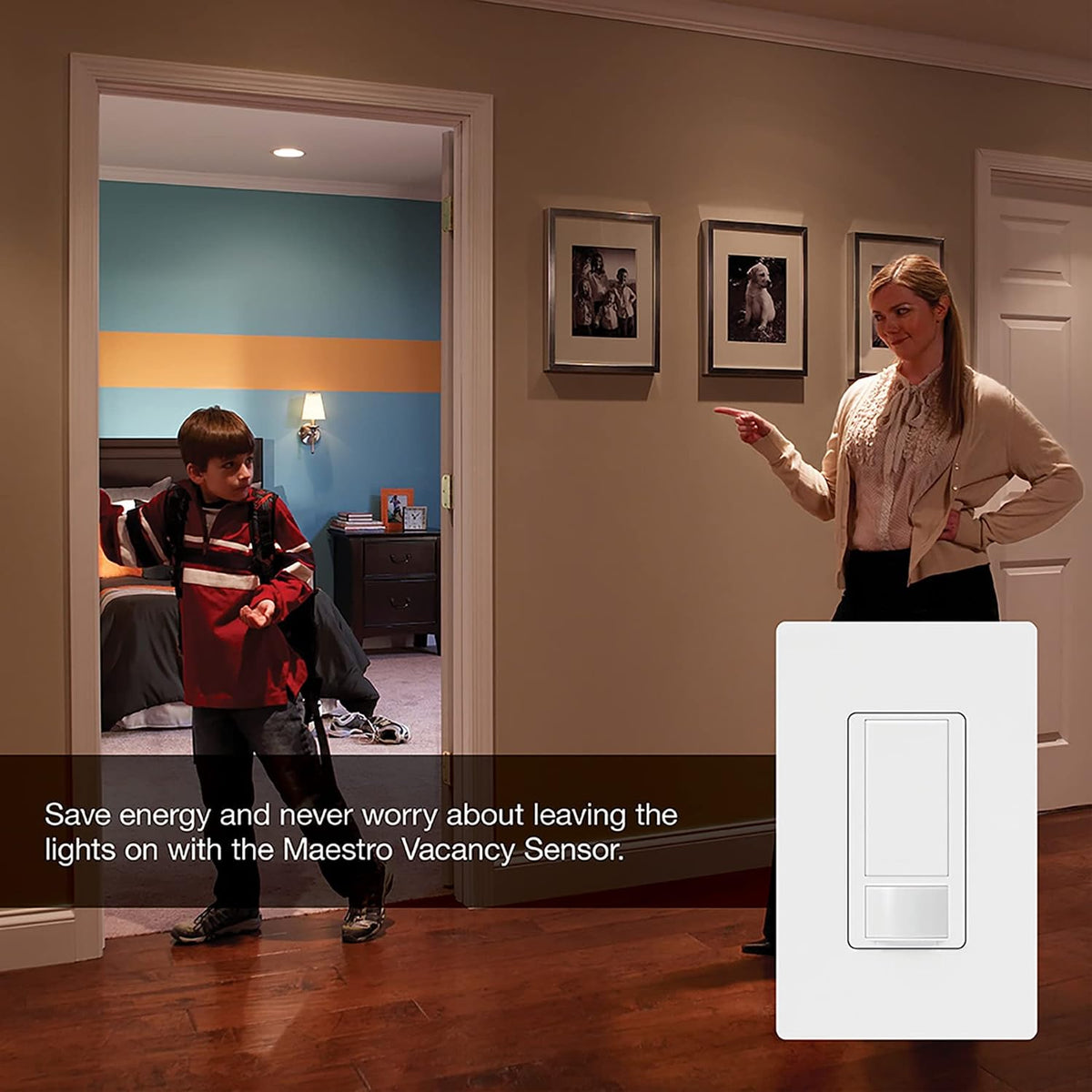 Lutron Maestro LED+ Dimmer and Vacancy Sensor, Single Pole and Multi-Location, MSCL-VP153M-HT, Hot