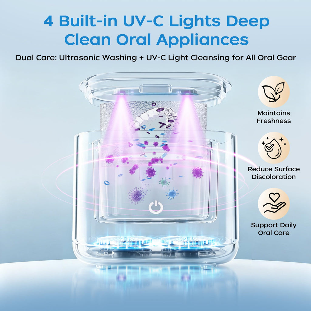 Ultrasonic Retainer Cleaner Machine, 48kHz Dental Ultrasonic Cleaner Care
