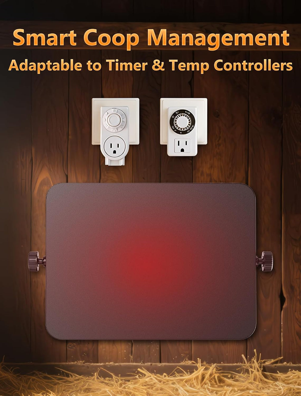 2026 Smart Chicken Coop Heater, 200W Brooder Plate, Certified,Black