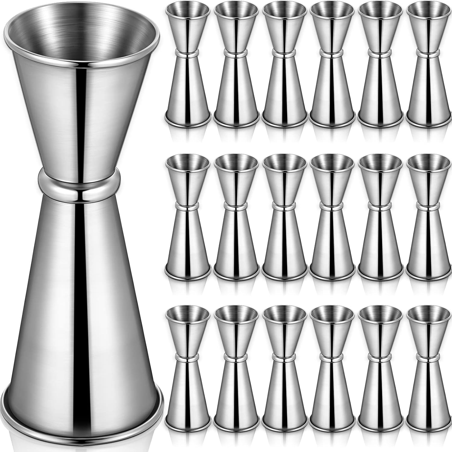 18 Pcs 2 oz 1 oz Jigger for Bartending Double Cocktail Jigger Japanese Jigger Stainless Steel Measuring Cup for Home