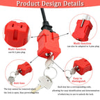 Plug Lockout Device for Cords Electrical, 2 Pack with Keys for 2 & 3 Prong