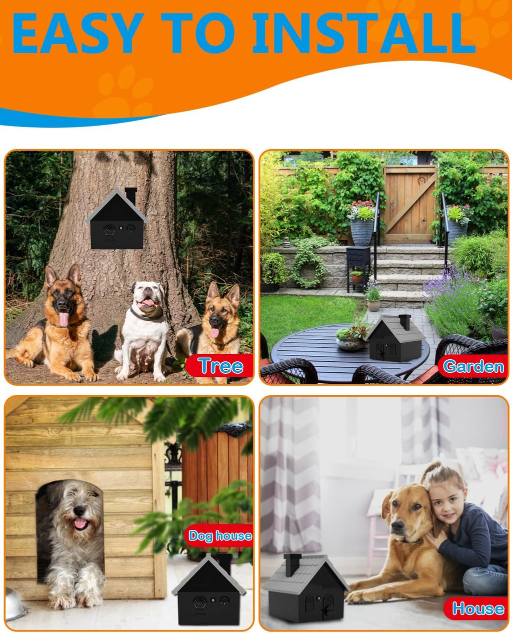 Dog Barking Control Devices, Anti Barking Device Ultrasonic Dog Barking Deterrent with 4 Modes, Stop Barking Dog