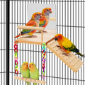 Bird Perches Swing Platform with Bird Mirror Birds Ladder Toys | Climbing Ladder Cage Accessories for Cocktail