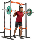 Power Zone Strength Rack Power Cage - 1000 LB Weight Capacity, Spotter Bar, Angled Pull-Up Bar, J-Hooks, Resistance
