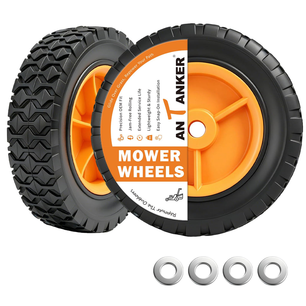 Antanker 6 Inch Plastic Wheels Replaces for Oregon 72-106, 2 Pack (Orange)