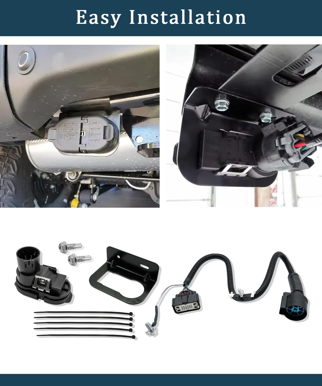 HL3Z-13A576-D 7Pin Trailer Rear Bumper Tow Connector Wiring Harness Kit