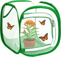 Butterfly House Habitat Insect Cage Clear See Through Pop-up Collapsible Butterfly Enclosure-Small 12"x12"x12"