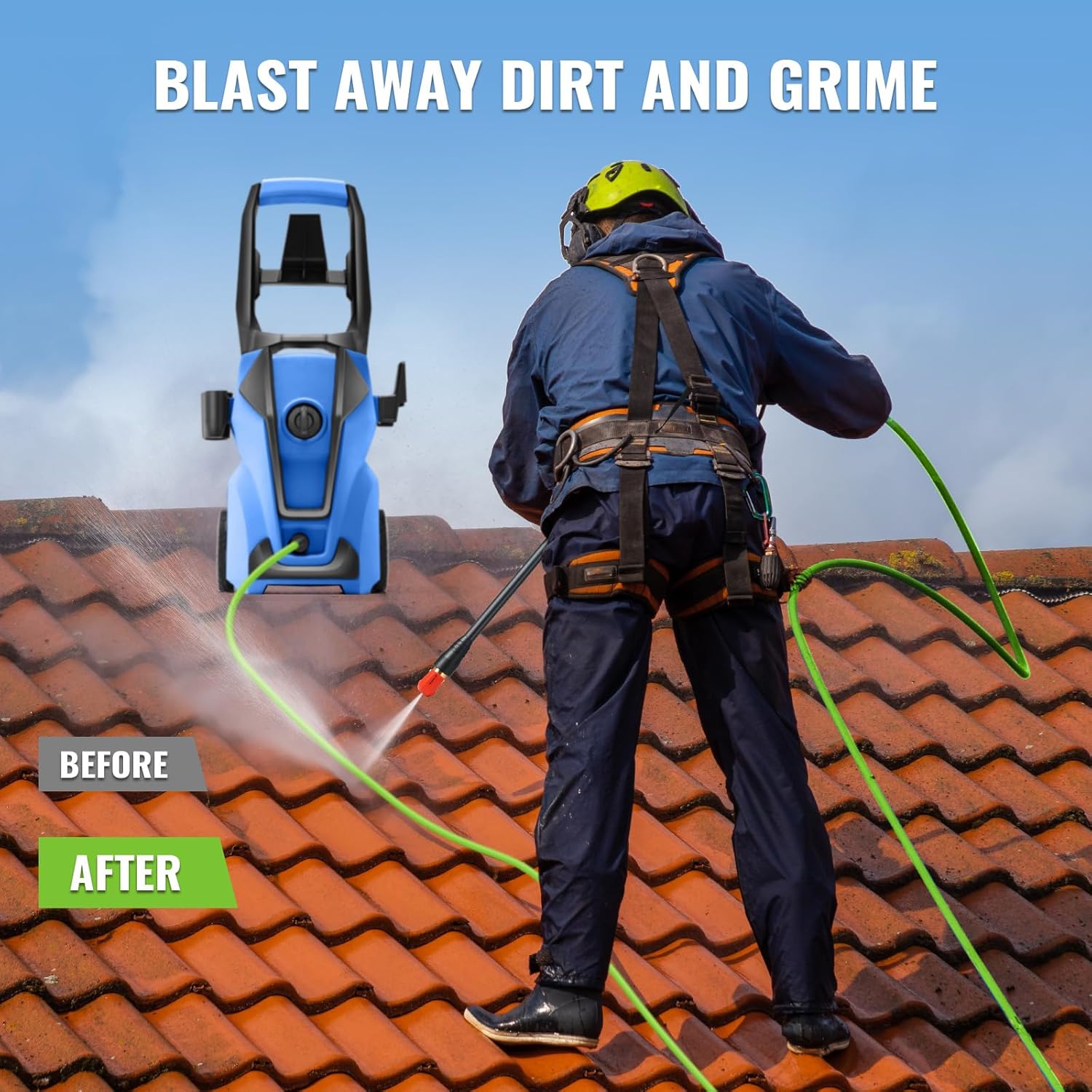 Electric Pressure Washer 5000PSI Max 4.0GPM with 33FT Flexible Extension Hose, 4 Nozzles, Foam Cannon, Power Washer