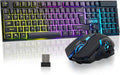 Gaming Wireless Keyboard and Mouse RGB Backlit Rechargeable Battery Gamer | Mechanical Feel Anti-ghosting with Side