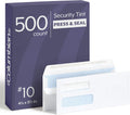 #10 Security Envelopes, 500 Pack, Double Window Self Seal Envelopes for Invoices, QuickBooks Checks and Business