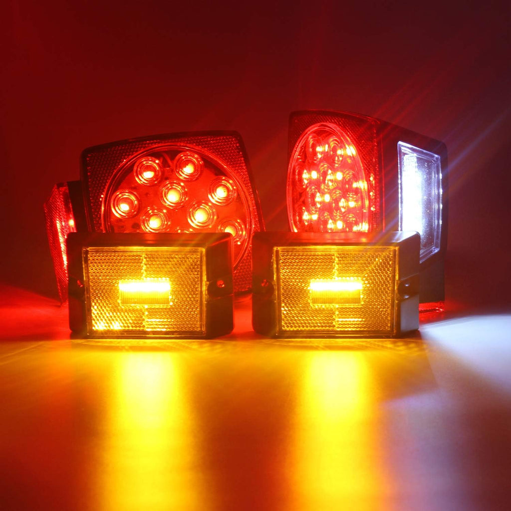 Submersible LED Trailer Light Kit, Super Bright Brake Stop Turn Tail License Lights for Camper Truck RV Boat