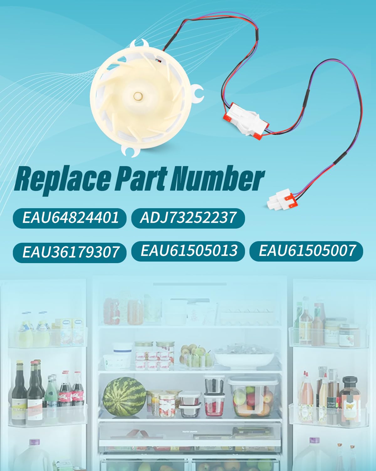 EAU64824401 EAU61505013 Refrigerator Evaporator Fan Motor Assembly
