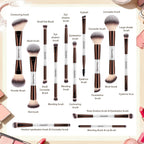 13 Pcs Foundation Makeup Brush Set With Bag, Make up Brushes, Double-End Multi Functional Makeup Brushes