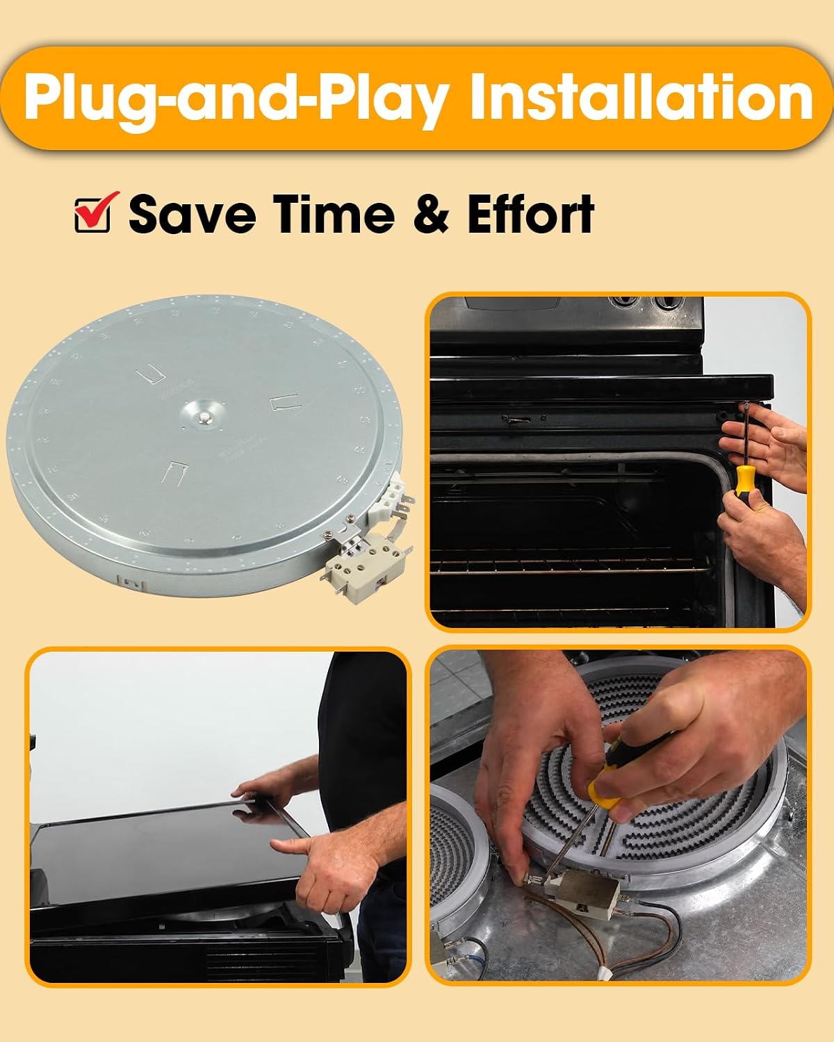 12Inch Range Oven Dual Radiant Surface Element Heater Replace W10189281