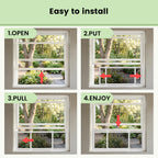 Adjustable Window Screen for Hung Windows, White Expandable Horizontal Sliding Screen, 10" H x 19-36" W with Black