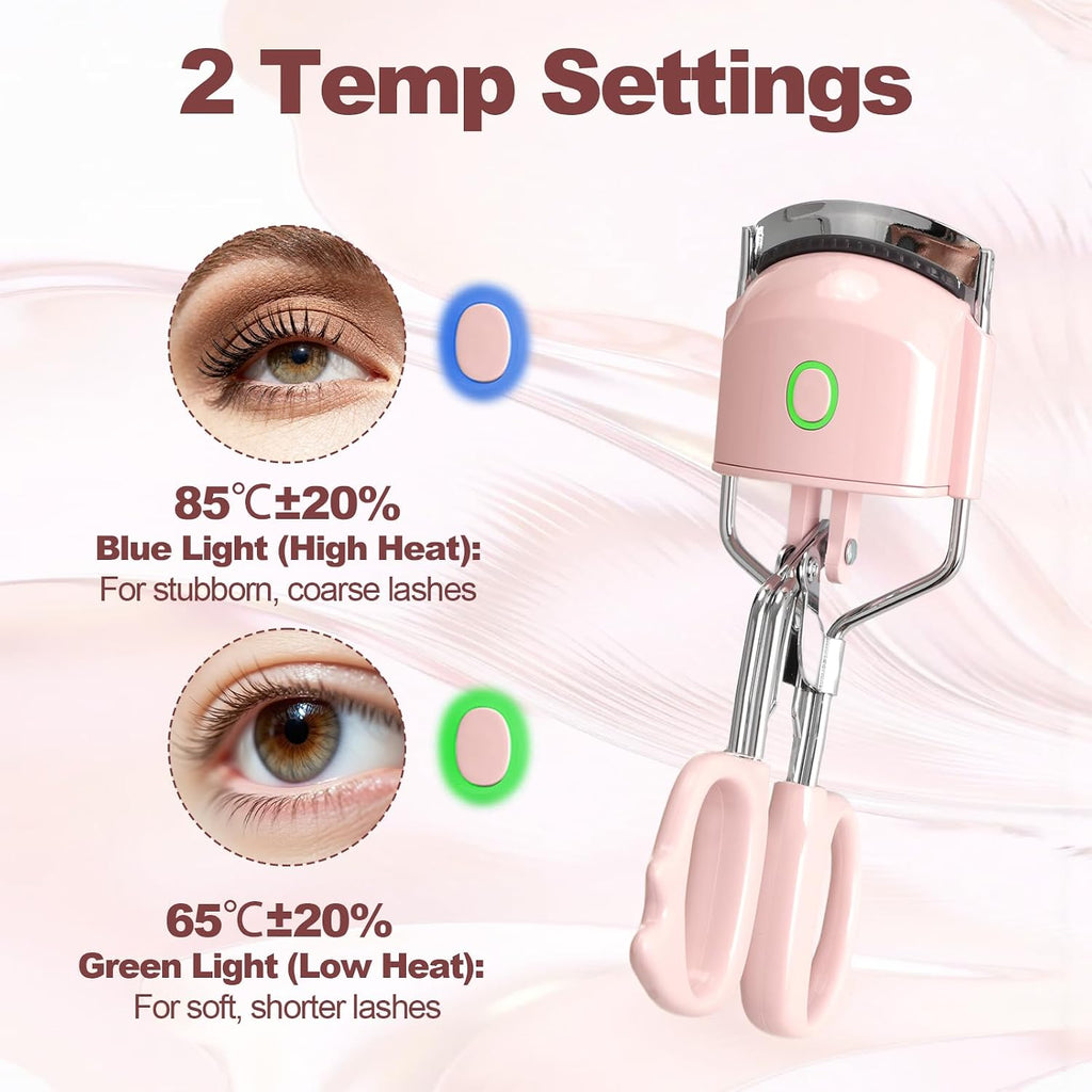 Heated Eyelash Curler Fast Heat up Within 15s, Electric Eyelash Curlers with 2 Temperature Modes for 24H Long-Lasting