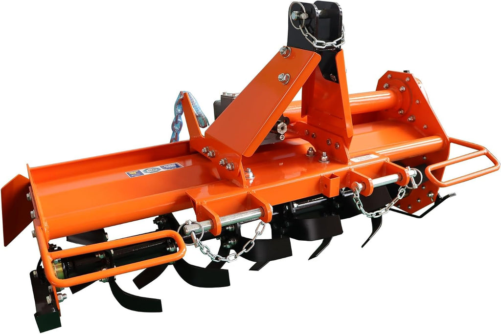 Chery Industrial 3 Point Rotary Tiller Attachment Fits Cat 1 Tractors Single Speed PTO Driven Cultivator 540 RPM